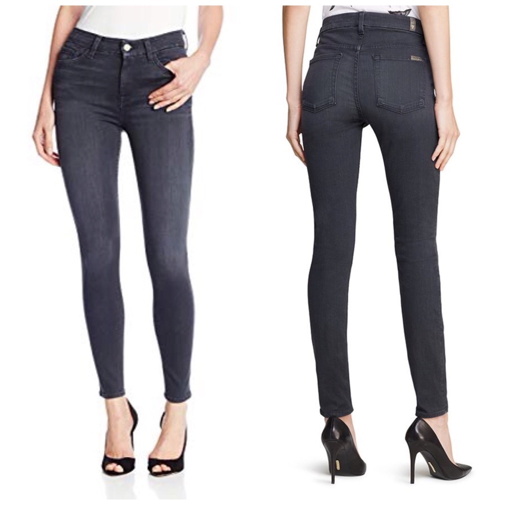 {7 For All Mankind} High Waist Ankle Skinny